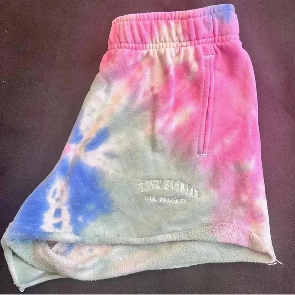 Pacsun size XS tye die shorts blue pink mint green with pockets very soft - Picture 5 of 6
